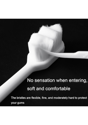 Sones 10 Adet Nano İpek Yumuşak Kıl Bağımsız Paketleme Taşınabilir Çift Diş Fırçası, Özellikler: Beyaz Dalga