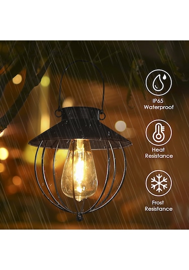 Yaozixa Güneş Enerjili Duvar Takımı Avize, Otomatik Işık Kontrolü, Ip65 Su Geçirmez, 600mah Şarj Edilebilir Pil, Örgü İle Teslim Siyah