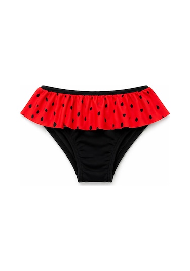 Beniizle Puan Desenli Kız Çocuk Bikini Takımı Kırmızı