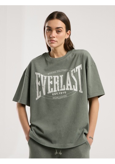 Everlast Authentic Boxing Wmn Oversize Haki Kadın Tişört Haki