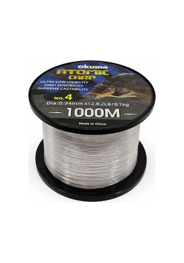 Okuma Atomic Carp Nylon Clear Color 1000m Misina 0.31mm