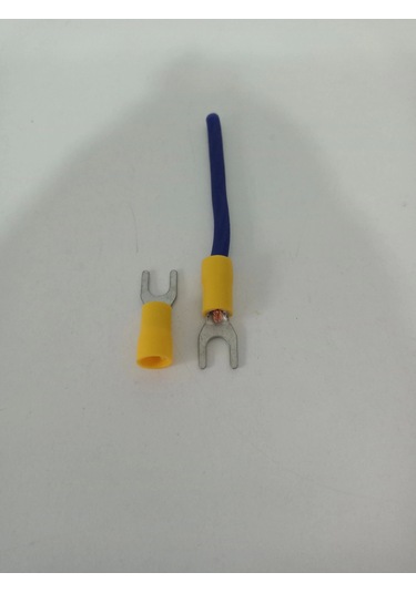 10ga 12ga Yalıtımlı Çatal Kablo Ucu - Amfiye Takılan Çatal Hoparlör Terminali - 4 Adet