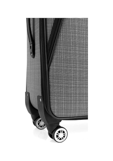 Orta Boy 4 Teker Kumaş Valiz Gri 1081 Gri