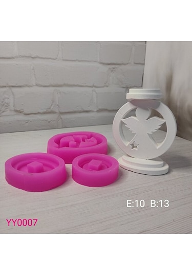 Yy0007 Melek Tealight Kenarı Yıldızlı Silikon Kalıp