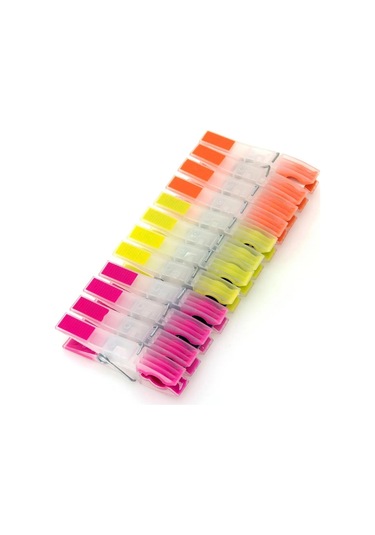 12'li Silikon Mandal Çamaşır Mandalı İz Yapmaz Mandal Yaylı Mandal İz Bırakmaz Mandal Paslanmaz Renkli