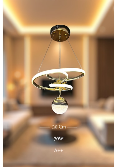 Gold Toplu Space 3 Renk Kumandalı Beyaz&sarı&günışığı Led Avize