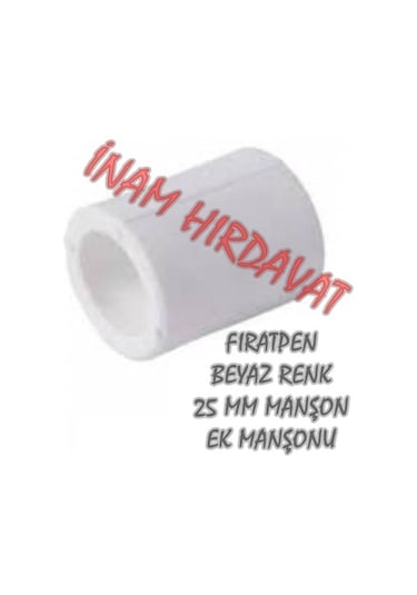 Manşon - 25 Mm Firatpen Beyaz Ek Manşonu Pprc