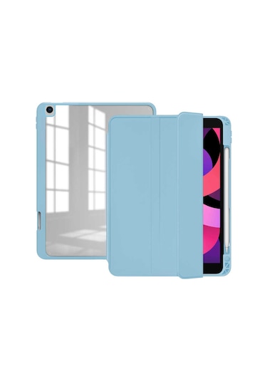 İpad Pro 10.5 7.nesil / İpad 10.2 8.nesil Uyumlu  Kılıf Nort Arkası Şeffaf Standlı Kılıf Standlı Kapak