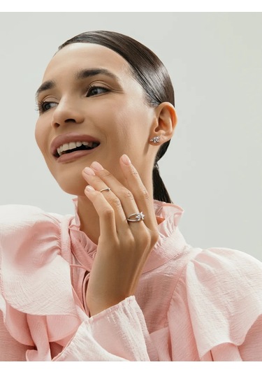 Fly Jewelry 925 Ayar Gümüş Kübik Zirkon Taşlı Yüzüğü 254550643 Gri