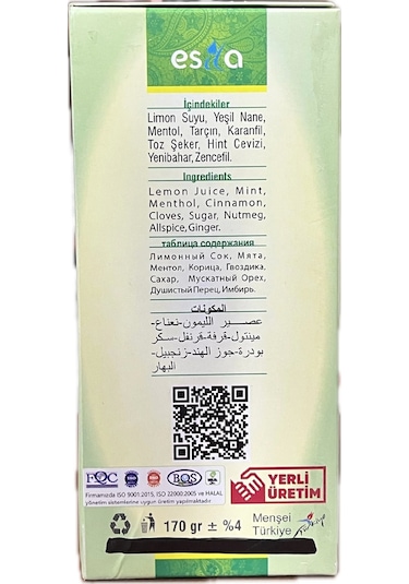 Nane Limon Küp Şeker Atom Çayı 170g 1adet