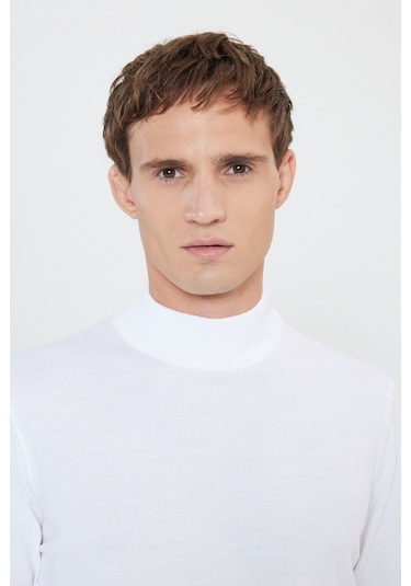 Altinyildiz Classics Erkek Ekru Standart Fit Normal Kesim Yarım Balıkçı Yaka Triko 4A4923100005EKRXXL Ekru