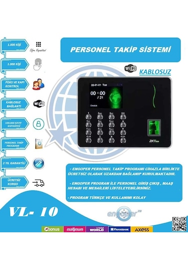 Wifi İle Bağlantı Parmak İzi Personel Takip Sistemi Program Dahil