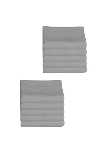 10 Lu Otel Ayak Havlusu Bukle Ayak İzli 50x70 Cm Renkli 16/2 Avs 250 Gr Gri
