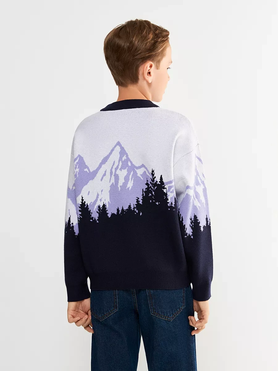 Acoola Dağ Desenli Örgü Kazak 257531539 Beyaz