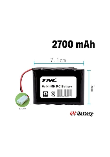 6v 2700mah Oyuncak Araba Bataryası Tamiya Soketli.