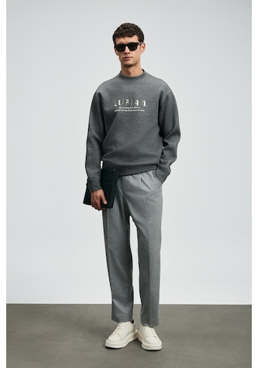 Lufian Erkek Oracle Sweatshirt 112030178 Antrasit Antrasit