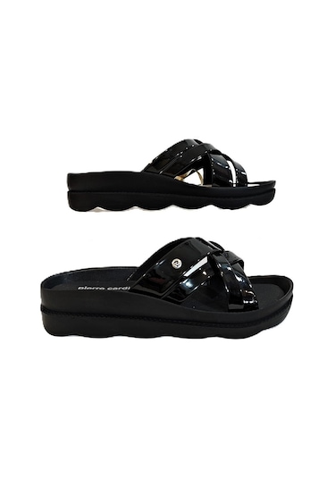 Pierre Cardin 7485 Siyah Rugan Bayan Terlik Siyah