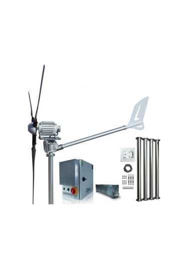 İsta Breeze 1500w 24v/48v Windsafe Korumalı Rüzgar Türbini + Wind Pro Şarj Kontrol Cihazı + Direk Seti