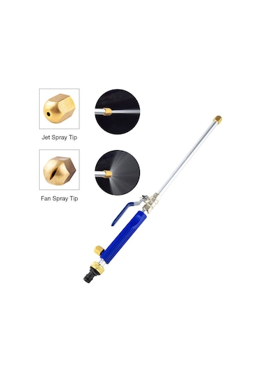 Xiyyadms Mavi Alüminyum Fırça Suyu Silgi, 2 Sprey Ucuyla Otomobil Bahçe Bahçe Yıkama, Yüksek Basınçlı Temizlik Aleti