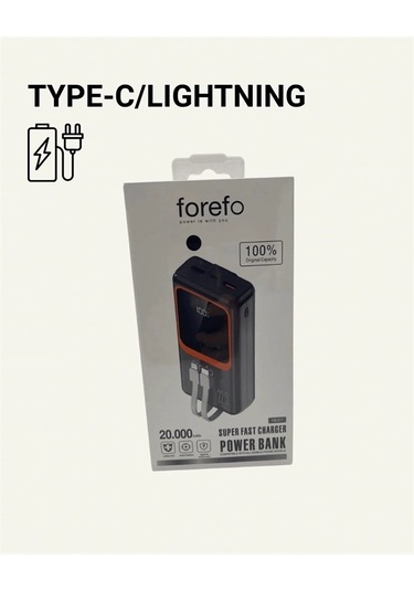 Dijital Ekranlı 20.000 Mah Powerbank 22.5w Hızlı Şarj + Çoklu Bağlantı Seçeneği Çok Renkli