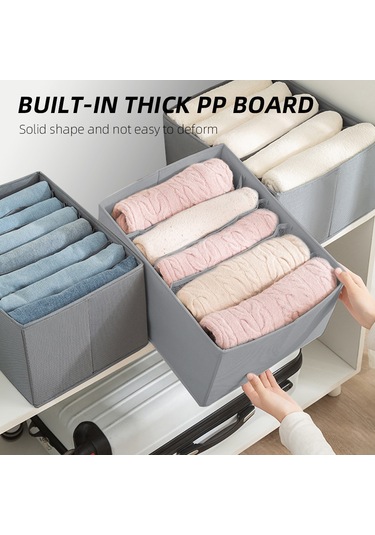 Ximistore9 Gri 7 Bölmeli Oxford Kumaş Çekmecelik Giysi Depolama Kutusu - 36x25x20 Cm, Su Geçirmez Ve Kabarmaz Gri