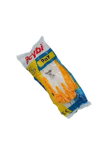 Beybi Pn7 Polyester Örme Nitril Iş Eldiveni Sarı – Beyaz 1 Çift