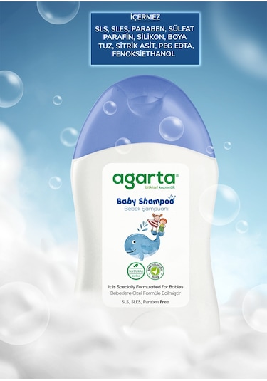 Agarta Bebek ve Erkek Çocuklarına Özel Doğal Bakım Şampuanı 400 ML