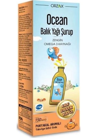 Ocean Omega 3 Portakal Aromalı Balık Yağı 150 ML