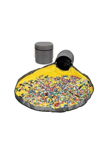 Didadodo Katlanır Oyuncak Sepeti Ve Oyun Halısı - Koyu Gri Çocuk Organizatörü Taşınabilir Koyu Gri