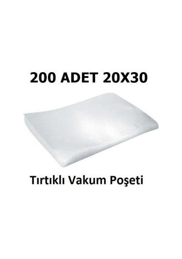 Tırtıklı Vakum Makinesi Poşeti Torbası 20 x 30 CM - 200 Adet