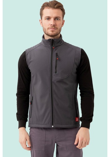 Softshell Erkek Yelek Kışlık İş Güvenliği Salina Günlük Kullanıma Uygun Konforlu Kesim Fermuarlı Füme Softshell Erkek Yelek Kışlık İş Güvenliği Salina Günlük Kullanıma Uygun Konforlu Kesim Fermuarlı Füme