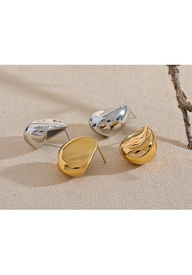 Novahub Altın Kaplama Geometrik Hollow Küpe Kadın 316l Paslanmaz Çelik Su Geçirmez Takı Altın