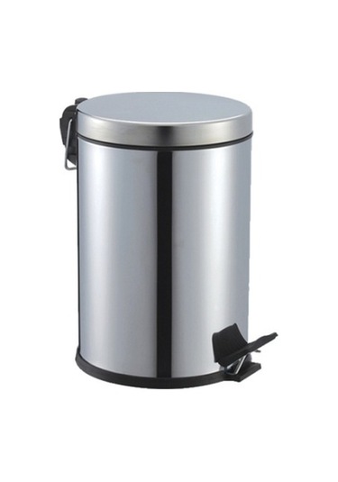Pedallı 5lt Krom Metal Çöp Kovası 4764 Gri