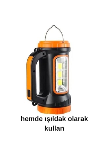 3w 15w Solar Şarjlı Led El Feneri Işıldak Projektör Kamp Avcı Feneri Çok Renkli