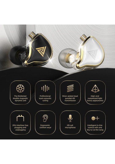 Kulaklık, Kalın Alüminyum İç Kulaklık, Kablolu Mikrofonlu, Siyah