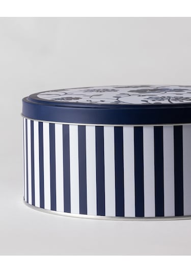 Liana Yuvarlak Metal Kutu - Büyük Boy - Mavi/beyaz 8684427192313