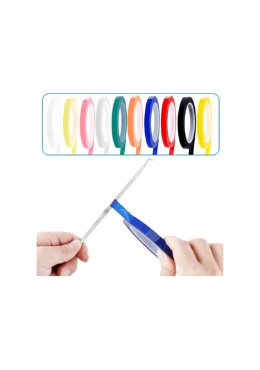 Yuntech01 10 Renkli Pet Malar Bandı Seti - Yangın Engelleme Ve Yalıtım Özelliği - Otomatik Yapışkan - 6mm X 66m - 10 Adet Çeşitli Renkler 10