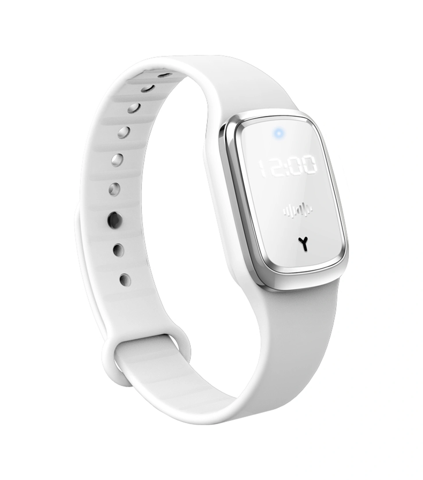 Youmex M2 Ultrasonik Sivrisinek Kovucu Saat, Çocuk-yetişkin-hamile Uyumlu, Dış Mekan Kullanıma Uygun, Saat Fonksiyonlu Silikon Bileklik - Beyaz