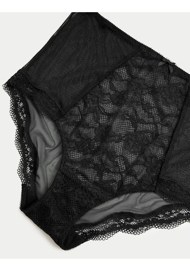 Marks & Spencer 3 Lü Dantelli Full Brief Külot Siyah