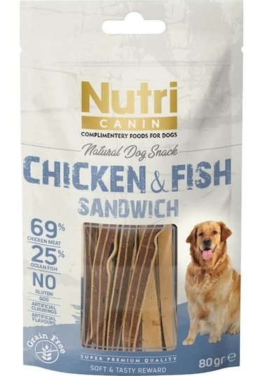 Nutri Canin Tavuklu ve Balıklı Tahılsız Köpek Ödül Maması 80 G