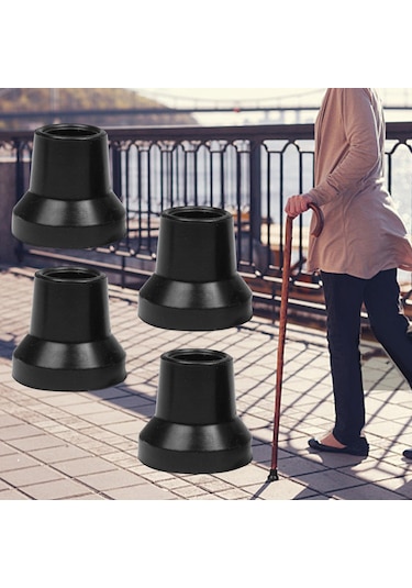 Dolıty 4 Adet Koltuk Değneği İpuçları Siyah-14mm-delik