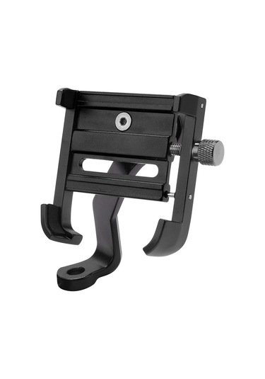 Agr03 K07 Alüminyum Alaşımlı 360 Dönen Motosiklet Cep Telefonu Tutucu Standı - Siyah