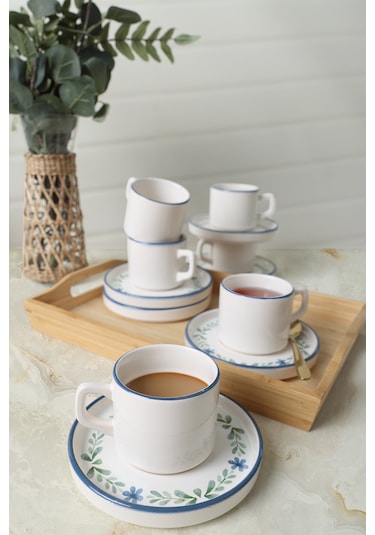 Keramika Daphne Stackable Çay Takımı 12 Parça 6 Kişilik 22921-24 Çok Renkli