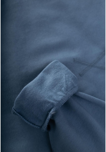 Basıc Karyoka Detaylı Sweatshirt Takım 3-8 Yaş İndigo Mavi İndigo