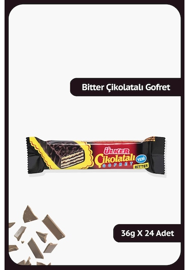 Ülker Çikolatalı Gofret Bitter 24 x 36 G