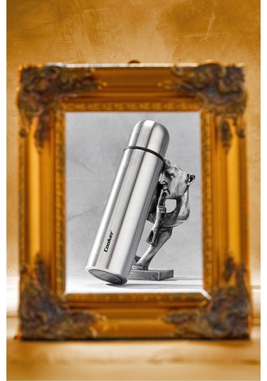 Cooker 750 Ml Çift Kat Paslanmaz Çelik Termos 12/24 Saat Isı Koruma, Sızdırmaz Gri