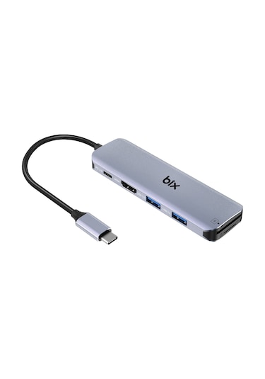 Bix BX09HB 5Gbps Type-C to TF SD Kart Okuyucu PD USB 3.0 4K HDMI Hub Çoklayıcı Dönüştürücü Adaptör