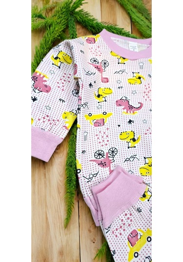 Dino Kız Çocuk Pijama Takım Pembe