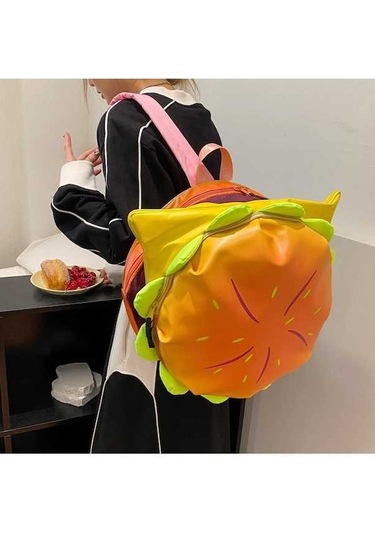 Ebitda Peynirli Burger Sırt Çantası Sırt Çantası Eğlenceli Komik Sırt Çantasıbüyük Kapasiteli Saklama Sırt Çantası Haki