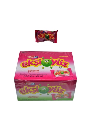 Saadet Ekşiyüz 3.5 Gr x 100 Adet Çilek Aromalı Sakız 2 Paket